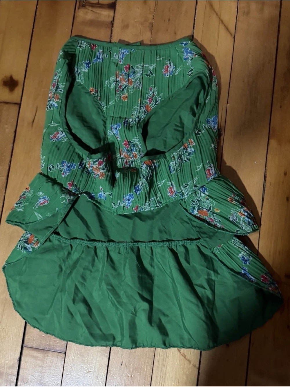 Boots & Barkley Green Floral Pet Dress Cat Dog Size Large - Picture 2 of 3